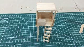 How to make a simple watch tower from wooden sticks.