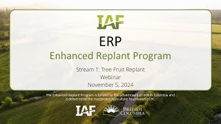 Enhanced Replant Program Stream 1: Tree Fruit Replant Webinar | November 5, 2024