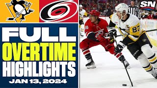 Pittsburgh Penguins at Carolina Hurricanes | FULL Overtime Highlights - January 13, 2024