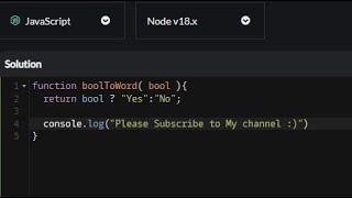 JavaScript - Convert Boolean Values to Strings Yes or No | CodeWars 8KYU