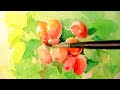 fruit painting by water color.과일 열매그리기 .