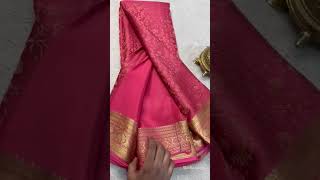 💕 Pure Brocade Mysore Silk sarees 💕120gsm thickness  rich pallu Price :11800/-Silk mark certified💕