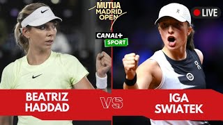 Swiatek vs Haddad Maia Live Streaming | Madrid Open 2024 | Iga Swiatek vs Beatriz Haddad Maia Live