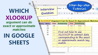 Google Sheets | XLOOKUP | Function | Exact | Approximate | Match | Example | Spreadsheet | Tutorial