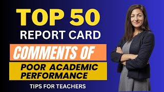Report card Comments for Poor Academic Performance |Teacher Remark For student| Result sheet comment