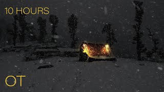 Hunker Down to Stay Warm | Blizzard in a Tent | Howling Wind \u0026 Blowing Snow | Relax | Study | Sleep