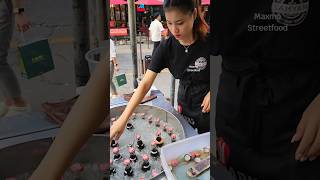 Young woman with tools to make soft drink jelly in Thailand #streetfood #Shorts