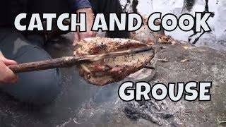 Cooking Grouse on a Campfire