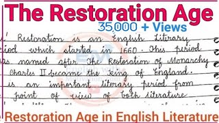 Restoration Age #literature #English #restoration #england #explanation #notes #tmbu #bapart1 #live