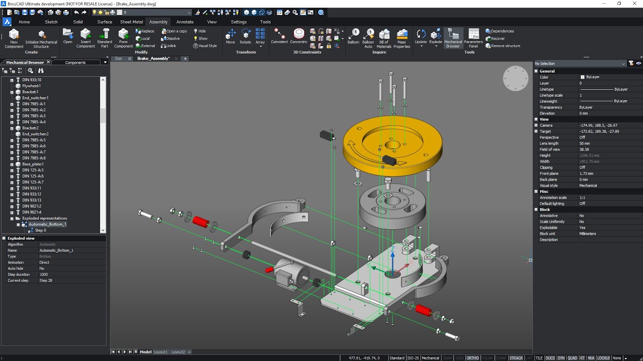 Exploring The User Interface: BricsCAD V20 - Mechanical Workspace - YouTube