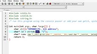 C Programming, String Tokenizer, String splitter (strtok function)