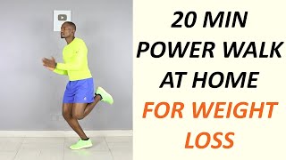 20 Minute Power Walk at Home for Weight loss 🔥 Burn 200 Calories 🔥