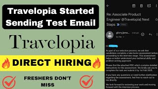 Travelopia Started Sending Test Emails To Freshers  | Job is Still Active High Salary Don't Miss