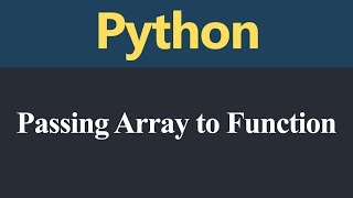 Passing Array to Function in Python (Hindi)