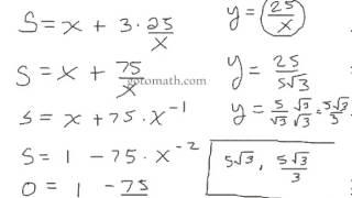 Calculus 1 Optimization Problems problem 2 part 2