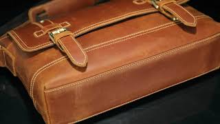 crazy horse leather messenger bag