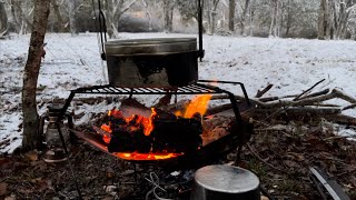 キャンプ「最強寒波に震える夜に戦闘飯盒2型による水蒸気炊飯カレーを楽しむソログル野営について」