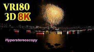 [ 8K 3D VR180 ] 超立体3D「お台場レインボー花火」 Hyperstereoscopy Odaiba Fireworks in Tokyo,Japan