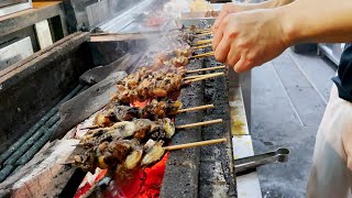 うなぎ串”一通り”【夜の部】鰻串/元祖うな鐡（Grilled Eel skewers）備長炭を使った串焼きは燻すため！兄弟で継承UNATETSU（Grilled eel）