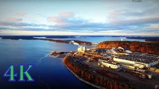 Finland above  Metsä Wood Punkaharju Mills 4K drone video