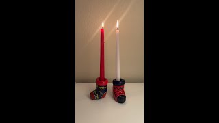 The CUTEST Christmas candle DIY project🕯️