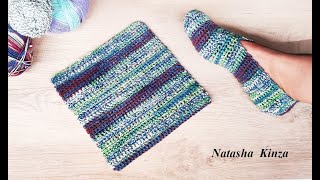 СЛЕДКИ БЕЗ ШВА НА ПОДОШВЕ ЗА ЧАС! KNITTED SLIPPERS for BEGINNERS