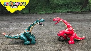 DINOSAUR FIGHT Part 2 | Red vs. Green Apatosaurus Battle Dinosaurs for kids toys