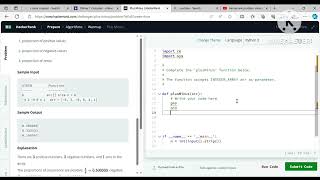hackerrank problem solving plus minus program using python