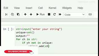Python Program to remove duplicate characters in String . @DrSridevi #python