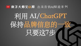 第61期 利用ChatGPT 7步精准打造品牌一致性