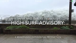 High Surf Warning in Pacifica, California: Big Waves at High Tide