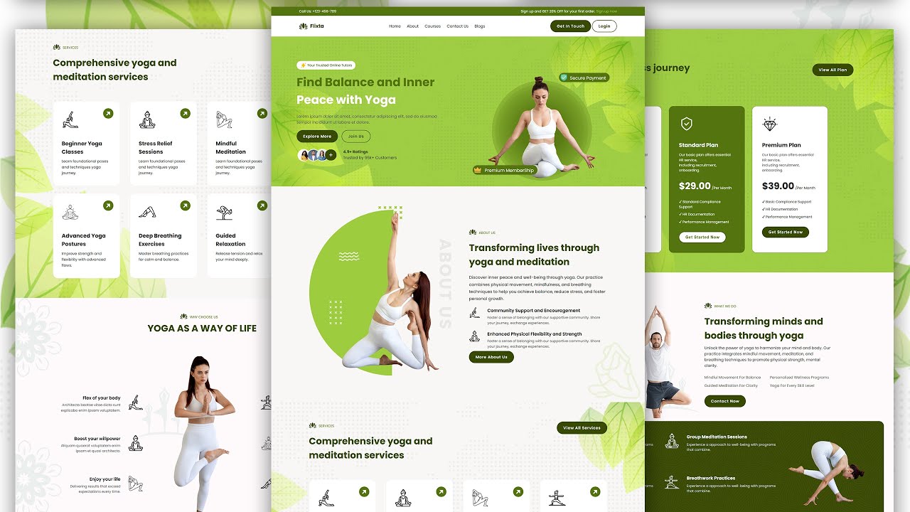 How To Make Yoga Classes Landing Page Responsive Html Template Html