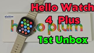 KIWITIME Hello Watch 4 Plus 4G Android Smartwatch Unbox-2.04' Amoled Screen Sim Card App Download