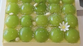 免烤小清新甜品🍃青葡萄茉莉提拉米蘇蛋糕 Green grape Jasmine Tiramisu simple dessert recipe