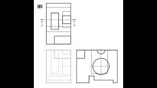 圖學天王-育才圖學-測驗本第137頁第一題/ 剖視圖/