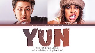 RM – Yun (Feat. Erykah Badu) Lyrics (Color Coded Lyrics Eng/Rom/Han/가사)