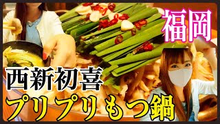 【福岡/プリプリモツが美味しいもつ鍋/西新初喜】博多弁女子が行く！グルメ/福岡旅行/trip/fukuoka