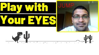 Play Dino Game with your Eyes - Blink Detection using OpenCV Python Dlib PyAutoGui
