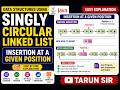 Singly Circular Linked List Insertion at a Given Position in Java | Data Structures Using Java