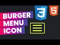 Custom Burger Menu Icon in HTML CSS | Mobile Navigation Menu Icon in HTML CSS