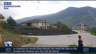 Une impressionnante coulée de boue déferle sur un village en Suisse