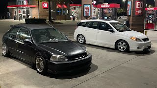 Ek Civic Hatch Vs Toyota Matrix Touge Run