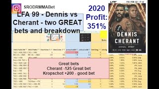 LFA 99 - Dennis vs Cherant - Fabio Cherant vs Myron Dennis - predictions, picks, bets, odds