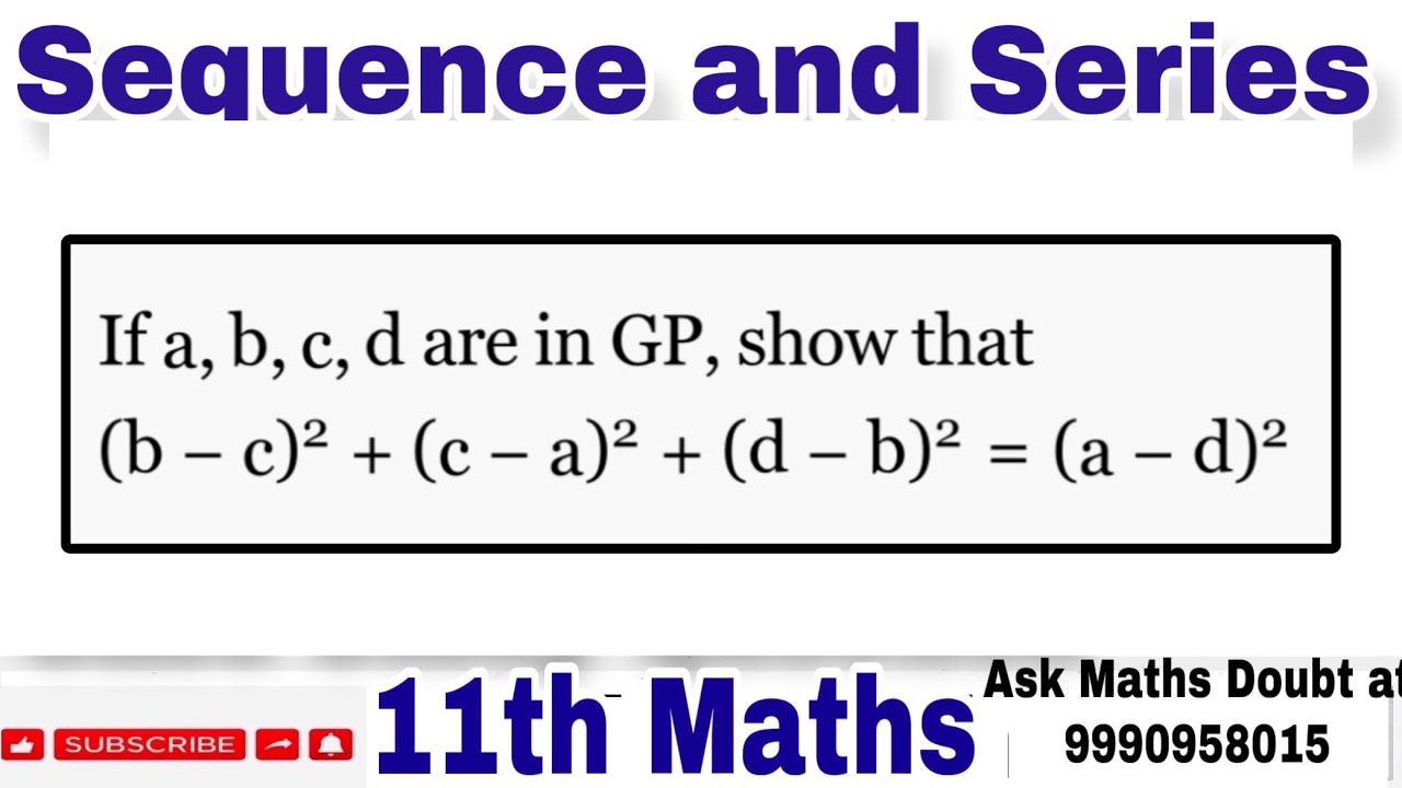 If A, B, C And D Are In G.P. Show That . (a2 + B2 + C2) (b2 + C2 + D2 ...