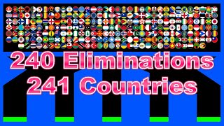 240 times eliminations & 241 countries marble race in Algodoo | Marble Factory