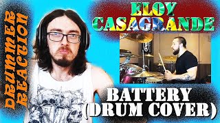 DAMN! - ELOY CASAGRANDE - BATTERY (Metallica Cover) | Metal Drummer Reacts