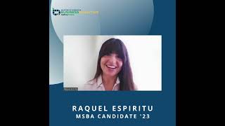 MSBA Student Spotlight: Raquel Espiritu