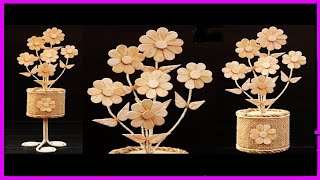 Flower vase Showpiece idea with jute and Ice crime Sticks | Best of Waste Home Decor art and Craft