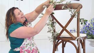 Delphinium Trick Garden Style Ceremony Chair design with Intrigue Teaches