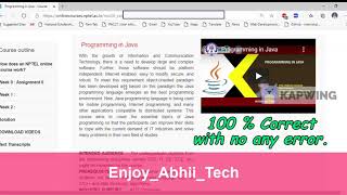 Programming in Java Solution | Week-1 Programming Assignment Q2 Solution | NPTEL Jul-Dec 2020